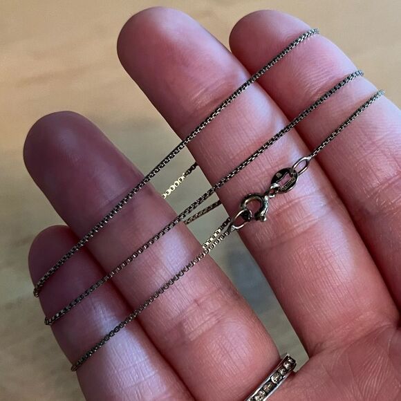 925 Italy sterling silver 18” box Chain Necklace - Picture 1 of 3